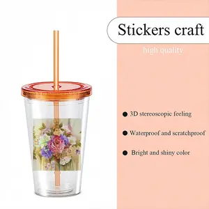 Floral Rhapsody Double Layer Plastic Cup