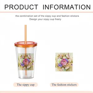 Floral Rhapsody Double Layer Plastic Cup