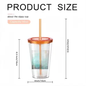 Calm Of The Blue Double Layer Plastic Cup