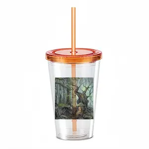 Elf House In A Fantasy Forest Double Layer Plastic Cup