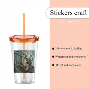 Elf House In A Fantasy Forest Double Layer Plastic Cup