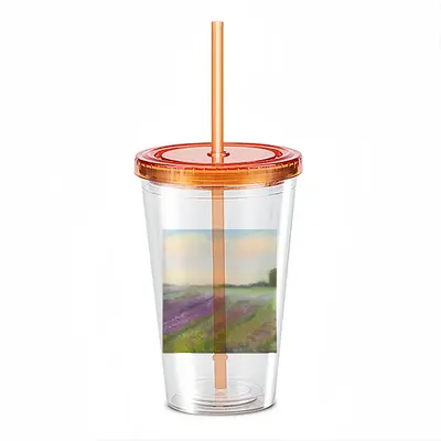 Lavender Field Double Layer Plastic Cup