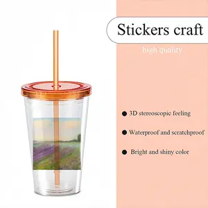 Lavender Field Double Layer Plastic Cup