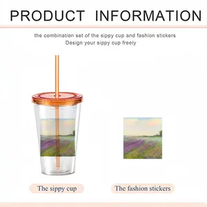 Lavender Field Double Layer Plastic Cup