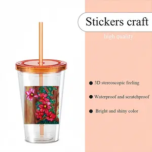 Climatis On Fence Double Layer Plastic Cup