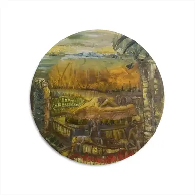 Prohibited Round Iron Painting