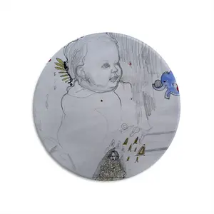 Baby - Drawing Pencil Round Iron Painting