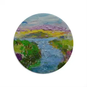 River Round Iron Painting