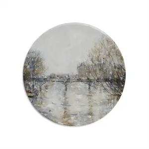 Autumn In Paris Round Iron Painting