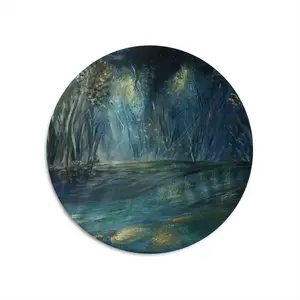 Moon Of Rivers And Jungles Round Iron Painting