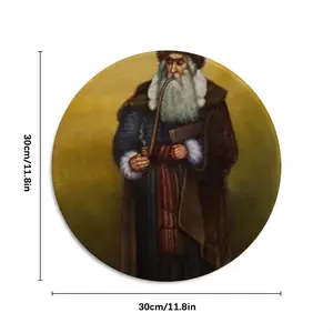 Rabbi From Old Krakow Round Iron Painting