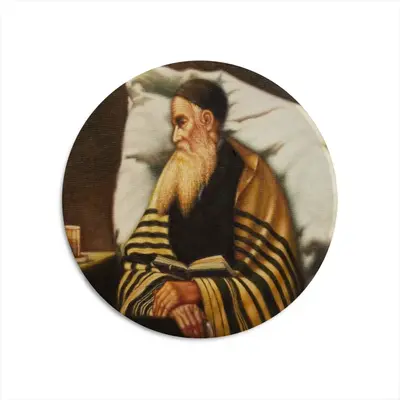 Rabbi From Galicia Round Iron Painting