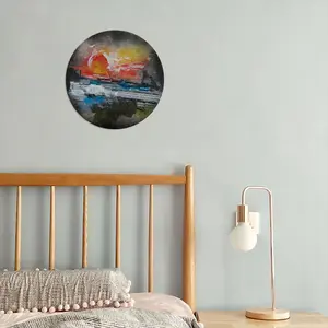 Sunset Round Iron Painting