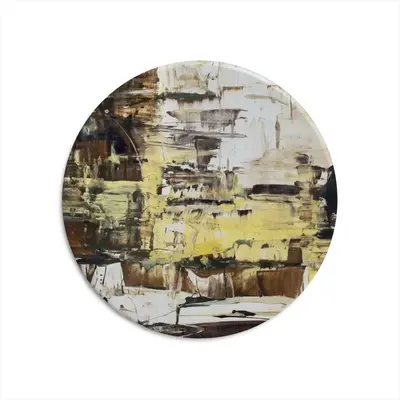 Beach And Rocks Round Iron Painting