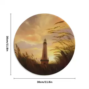 The Shine Of Lighthouse Outside Round Iron Painting