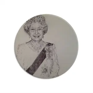 Queen Elizabeth Ii Round Iron Painting