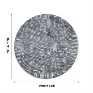 White On Dark Grey Round Iron Painting