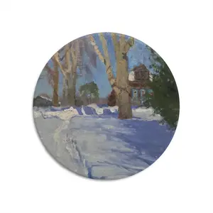 Village Samsonovo Round Iron Painting