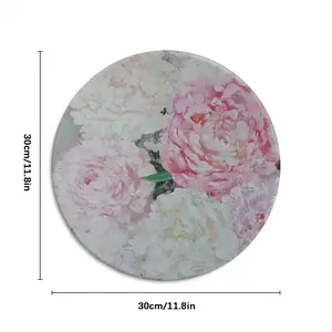 Large Peony Palette Knife Round Iron Painting