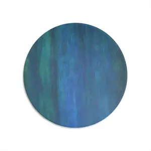 Emerald And Blue I Round Iron Painting