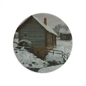 Old Mill Round Iron Painting