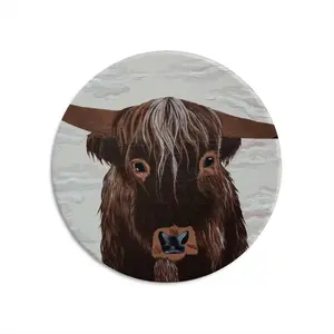 Bull - Red Bull Taurus Animals Buffalo Wild Round Iron Painting