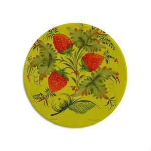 Raspberry Round Iron Painting