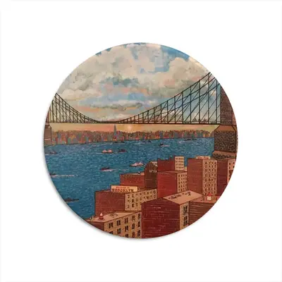 The Brooklyn Bridge Round Iron Painting