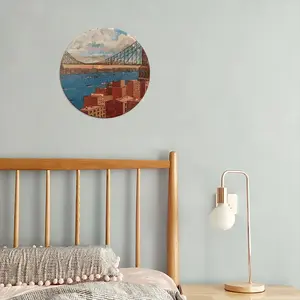 The Brooklyn Bridge Round Iron Painting