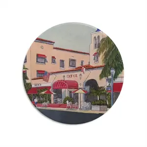 The Colony Hotel Delray Beach Round Iron Painting