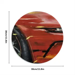 Porsche Red Crash Round Iron Painting