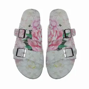 Men Large Peony Palette Knife Cork Sandals