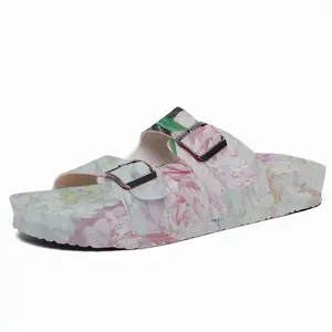 Men Large Peony Palette Knife Cork Sandals