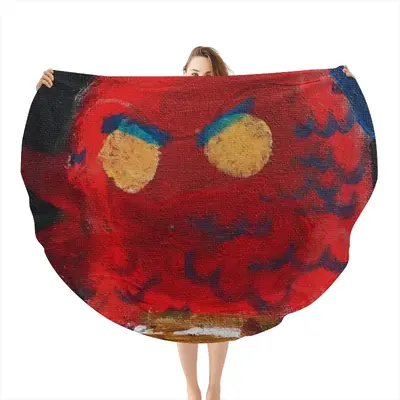 Derrida Bird Flannel Blanket (Round)