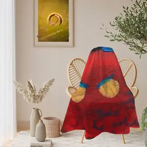 Derrida Bird Flannel Blanket (Round)