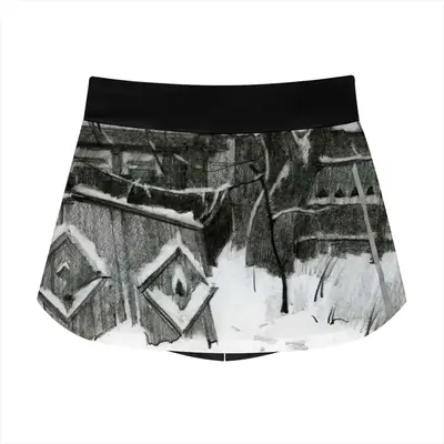 Women Old Yard In Winter Sports Skirt