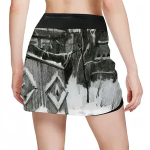 Women Old Yard In Winter Sports Skirt