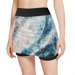 Women Liquid Language Sports Skirt