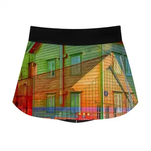 Women Color The Shaodows Sports Skirt