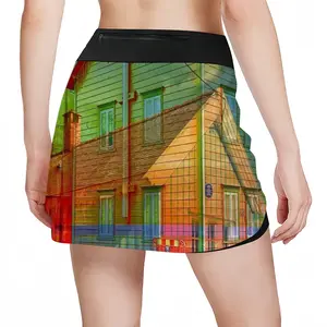 Women Color The Shaodows Sports Skirt