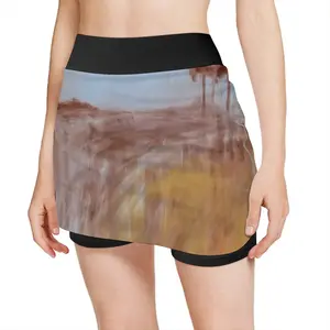 Women Red Trees Landscape Sports Skirt