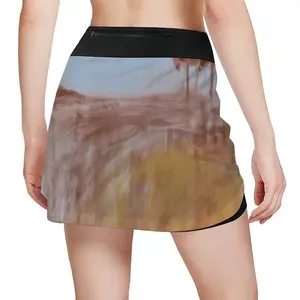 Women Red Trees Landscape Sports Skirt