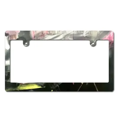 Black Rose Japanese License Plate Frame (Wide)