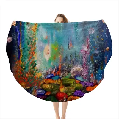 Underwater Universe Flannel Blanket (Round)