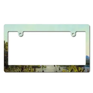 Sunrise Lake With Reeds Japanese License Plate Frame (Wide)