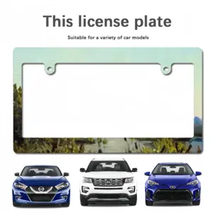 Sunrise Lake With Reeds Japanese License Plate Frame (Wide)