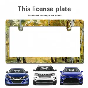 Birch Tree Forest Trail Japanese License Plate Frame (Wide)