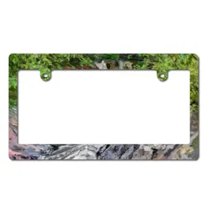 Oil Landscape Rocky Gorge With Rough River Japanese License Plate Frame (Wide)