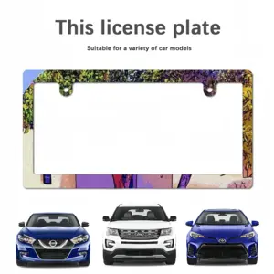 Santorini Trees In Oia Japanese License Plate Frame (Narrow)