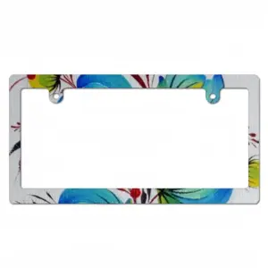 Blue Sky Flower Japanese License Plate Frame (Narrow)